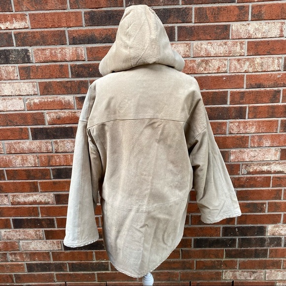 Otellopelle Suede Shearling Leather Hooded Coat - Picture 5 of 12